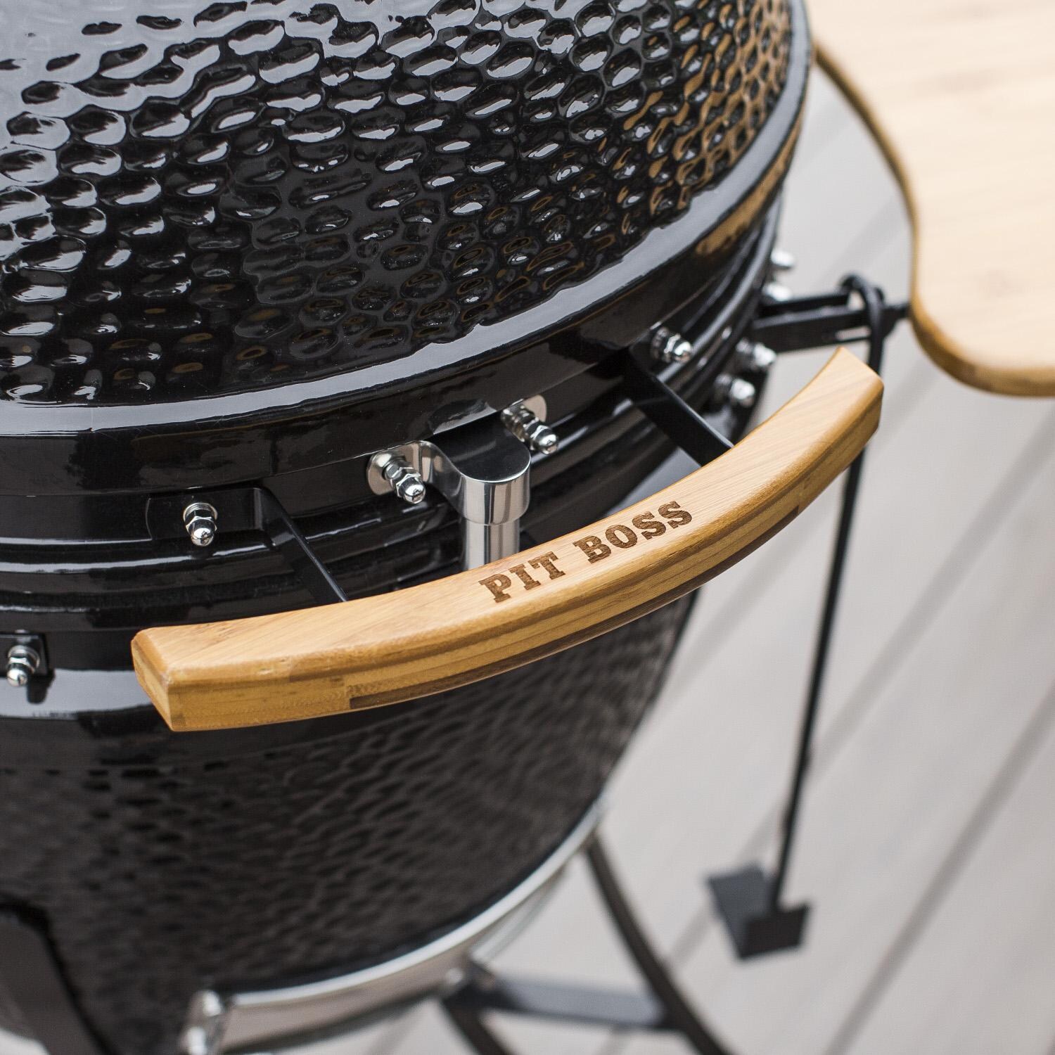 Pit Boss - 71220 - 22-Inch Ceramic Kamado Grill - Handle Closeup thumbnail