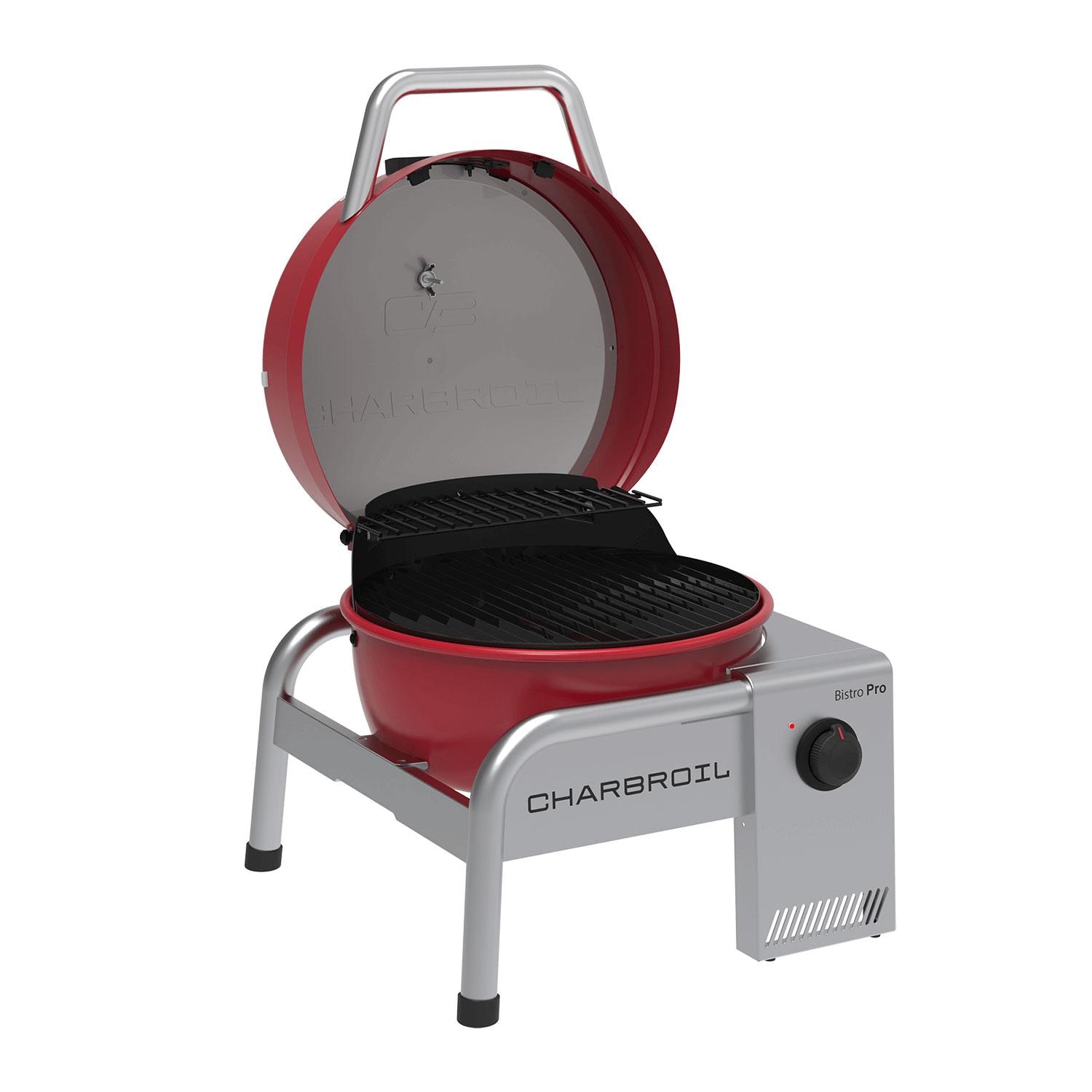 Charbroil 25302150 Bistro Pro 180 Electric Grill - Tabletop Red - Angled Right - Lid Up - Detail thumbnail
