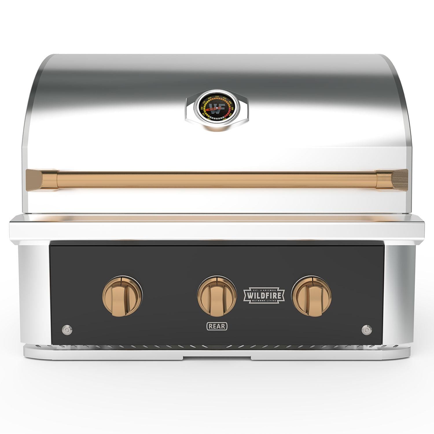 Wildfire Outdoor Living Wildfire Ranch Pro 30-in 2 Burner Black 304 SS Propane Grill w/ Brushed Bronze Handle & Knobs