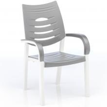KETTLER Happy Resin Patio Dining Arm Chair - Gray