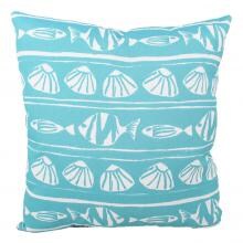 Turquoise Fish Oxford Outdoor Throw Pillow By Lava Pillows - 18 X 18