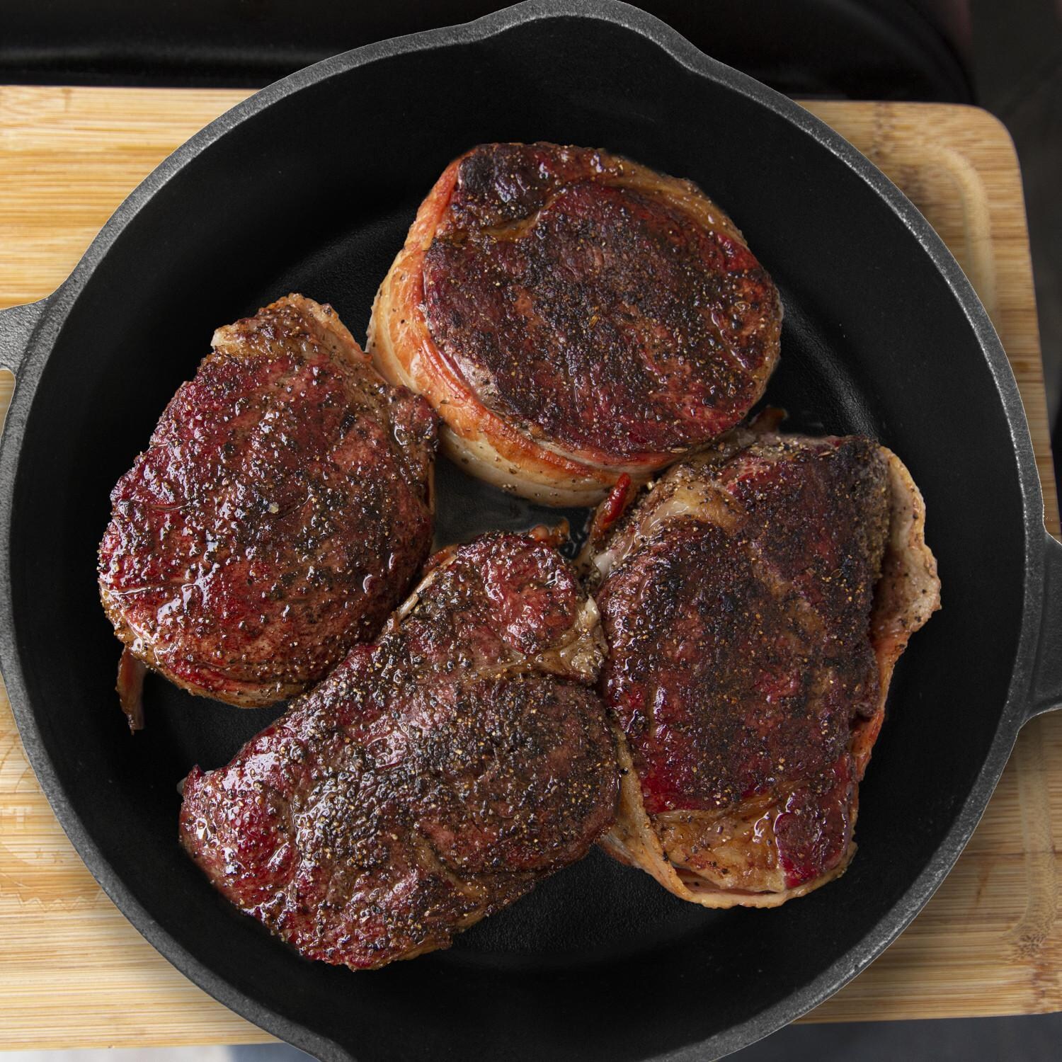 Pit Boss - 68002 - 12-Inch Pre-Seasoned Cast Iron Skillet - With Steak thumbnail