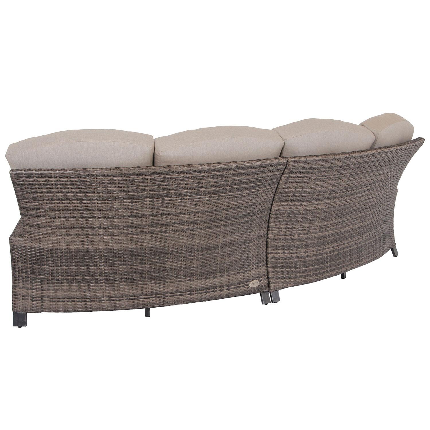 Lakeview LVD-HB-3SOF Hillview Bay Fully Woven Cushioned Aluminum Curved 3-Person Sofa - Rear View thumbnail