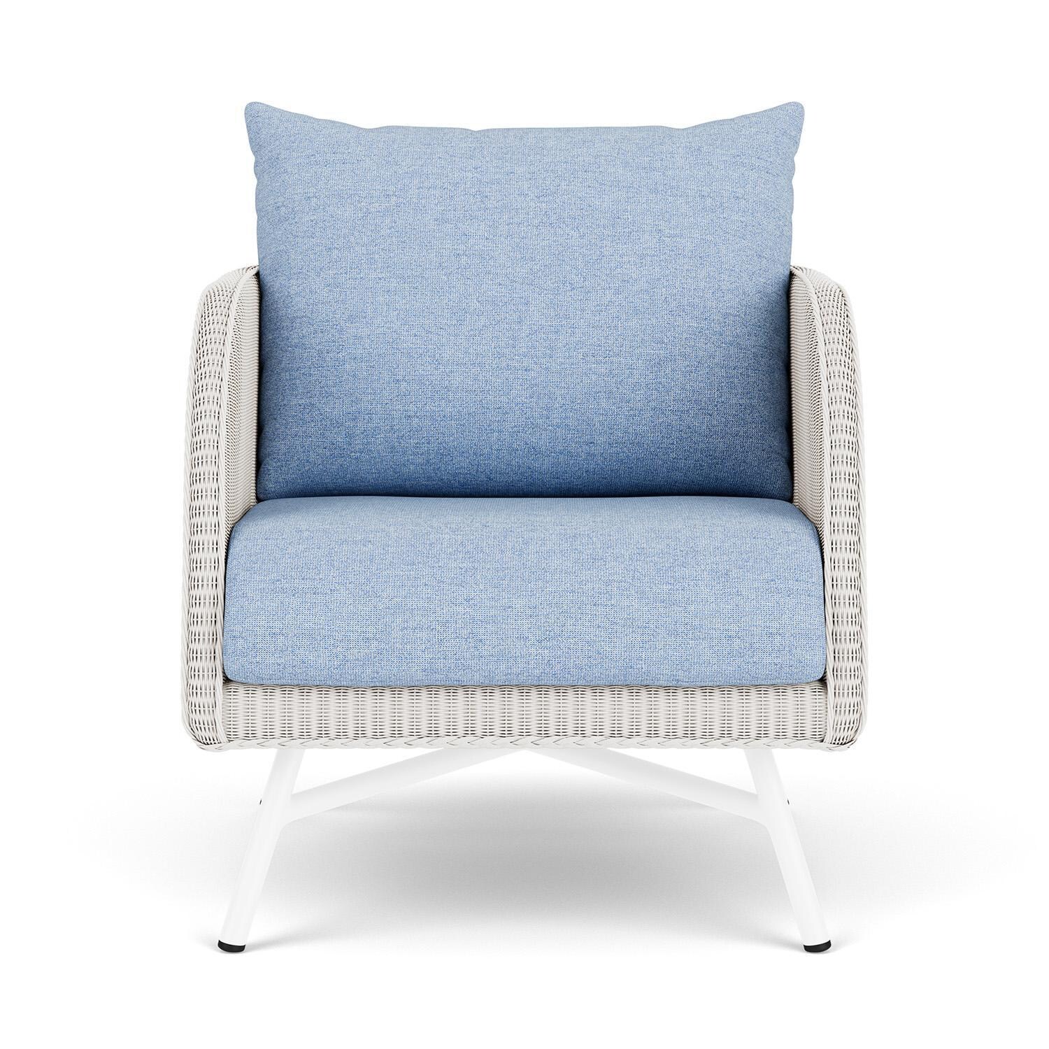 Essence Lloyd Loom Club Chair in White/Demo Skyway by Lloyd Flanders