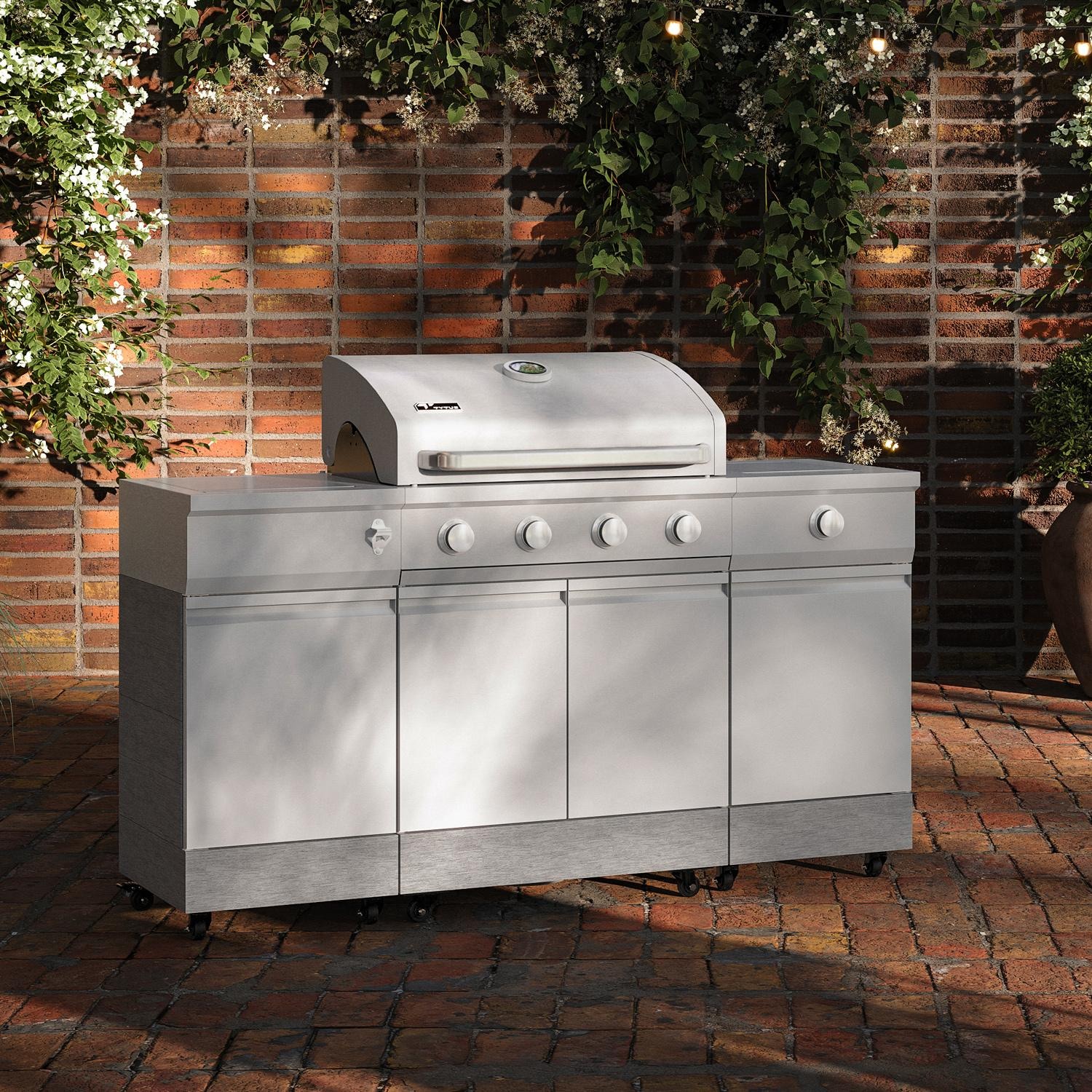TYTUS Fresno Series 5-Burner Propane Island Grill in Stainless