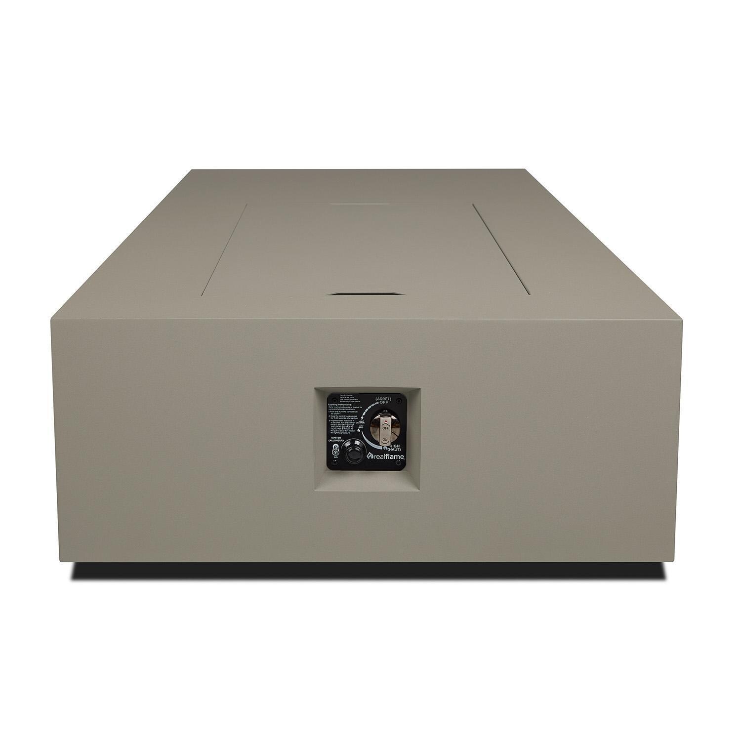 Elysian 75-in Rectangular Steel Propane Fire Pit Table in Mist Gray by Lakeview - Controls - White Background thumbnail