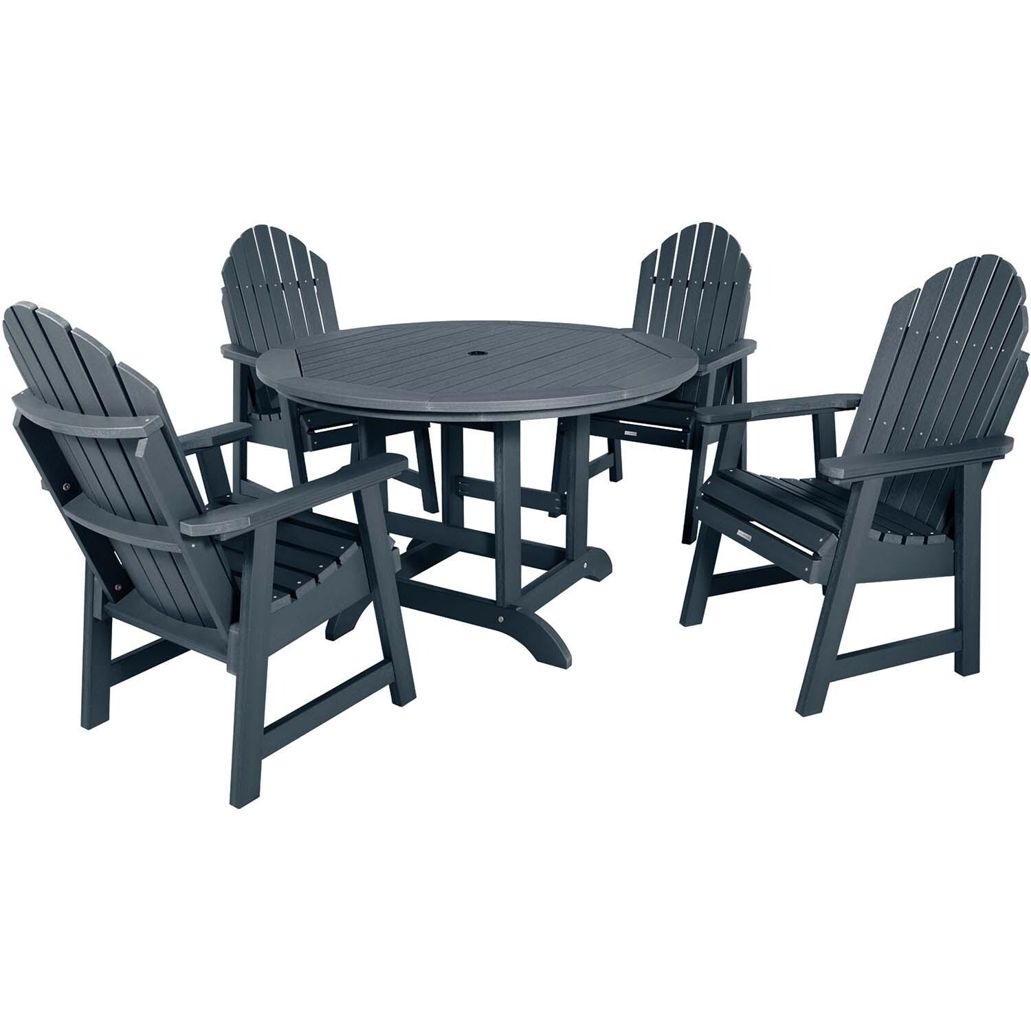 Dream Bay 5 Pc Set Recycled Plastic Dining Set In Federal Blue By Lakeview - White Background thumbnail