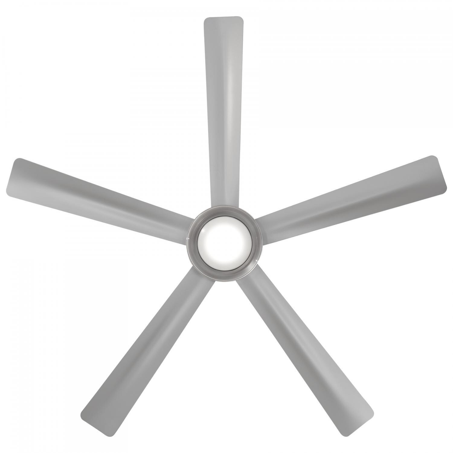 Minka-Aire F541L-SL Cone 54-Inch Convertible Blade LED Ceiling Fan in - Silver Finish w/ - Silver Blades - & Etched Lens - Blades thumbnail