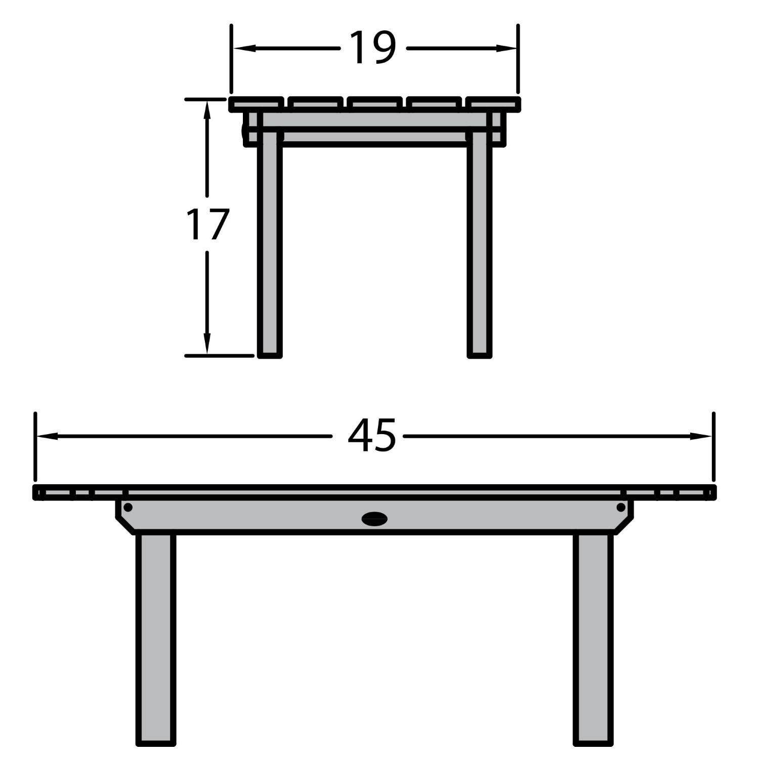 Lakeview Paradise Key Coffee Table - Weathered Acorn - Line Drawing thumbnail
