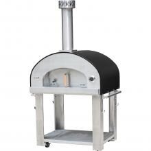 Bella Grande 36-Inch Outdoor Wood Fired Pizza Oven On Cart - Black - BEGS36B image