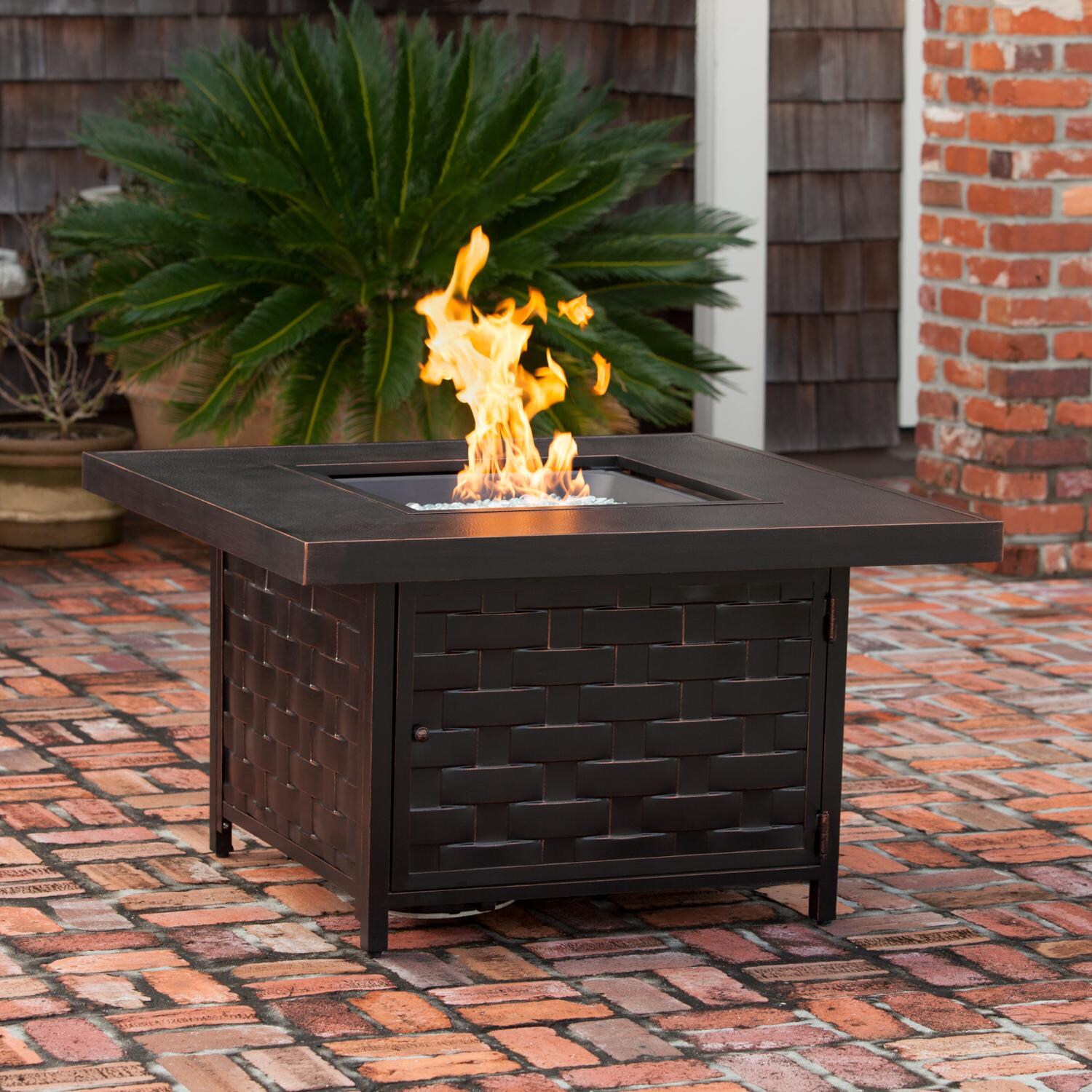 Ultimate Patio SC62572 Magnolia Way 42-Inch Square Aluminum Propane Fire Pit Table thumbnail