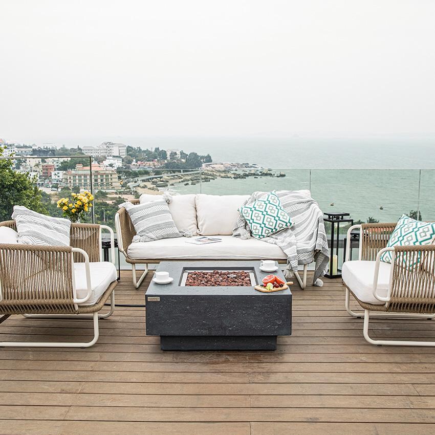 Elementi Manhattan OFG103DG-LP 36-Inch Propane Dark Gray Fire Pit Table - Unlit and Uncovered thumbnail