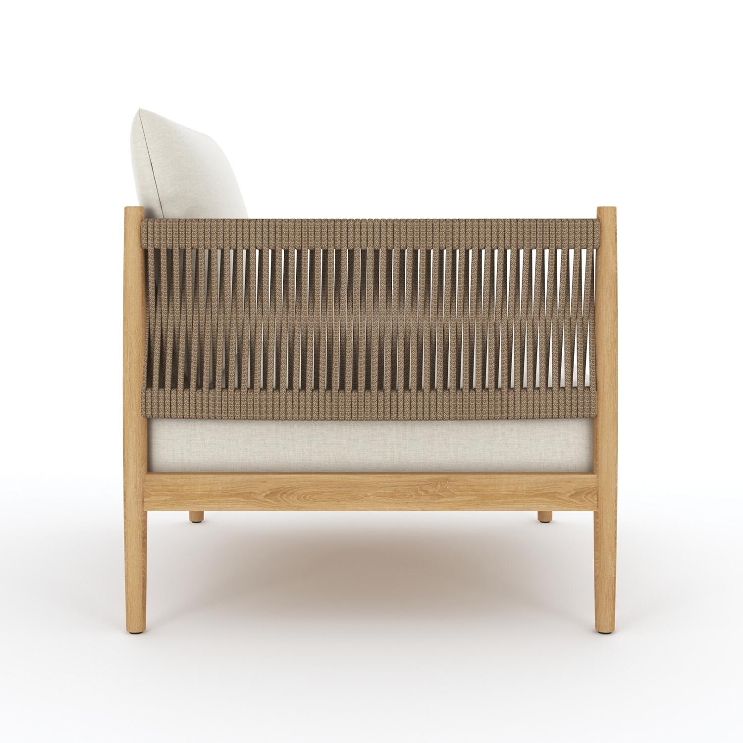 Royal Teak Collection SLARM San Lucas Teak Sectional Arm Chair - Left Arm Back - White Background thumbnail