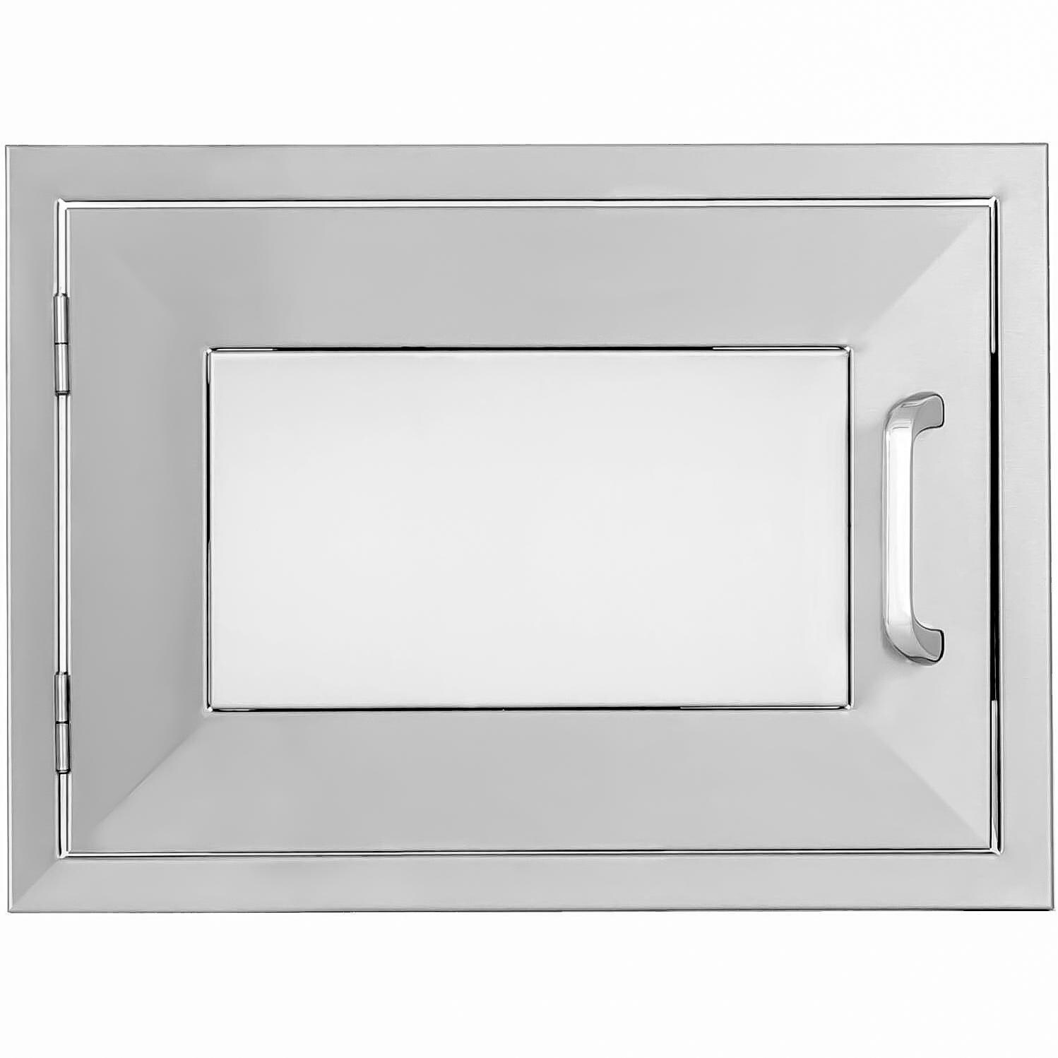 BBQGuys.com Kingston Panel Series 24-Inch Stainless Steel Left-Hinged Single Access Door - Horizontal thumbnail