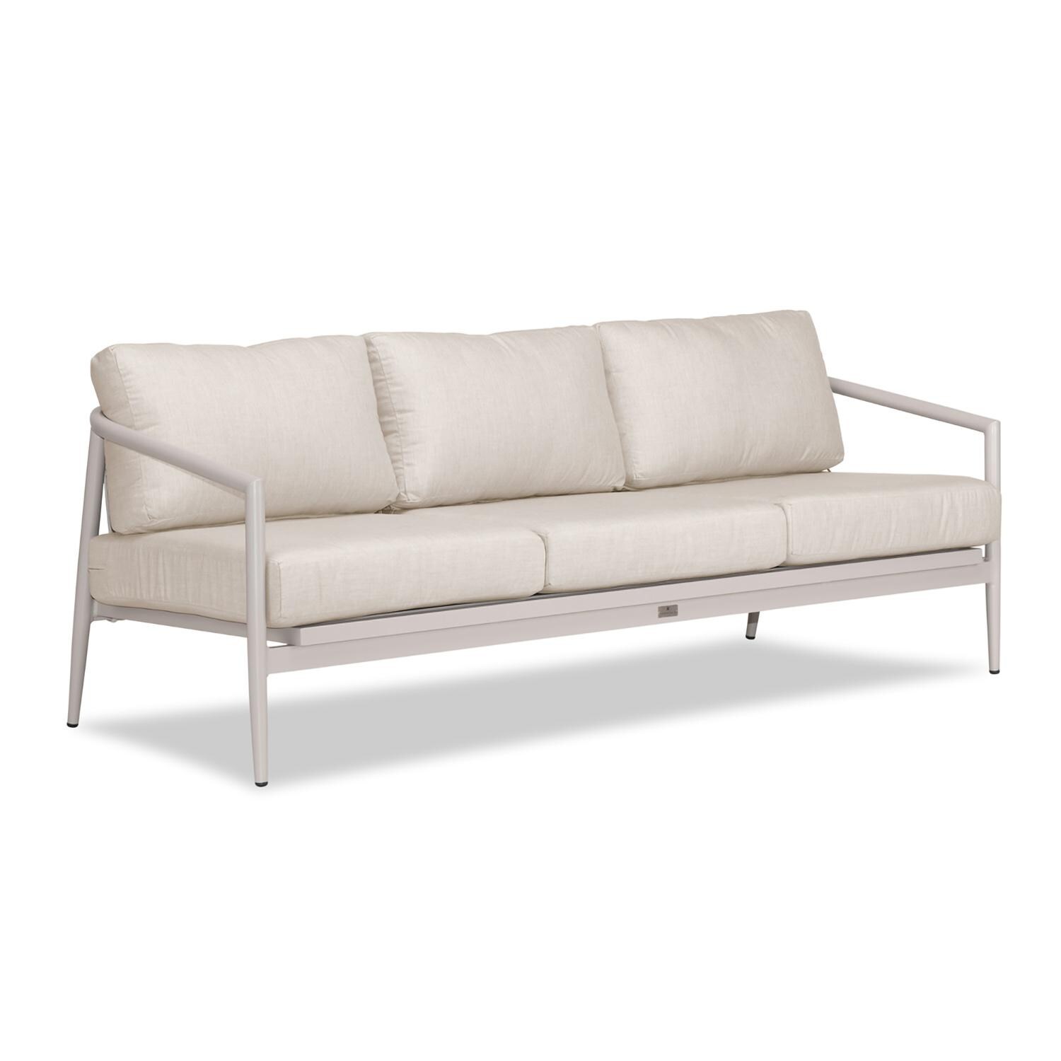 Lakeview Midnight Cove 3 Person Aluminum Sofa in Urban Stone/Carrera/Cast Silver - Angled - White Background thumbnail