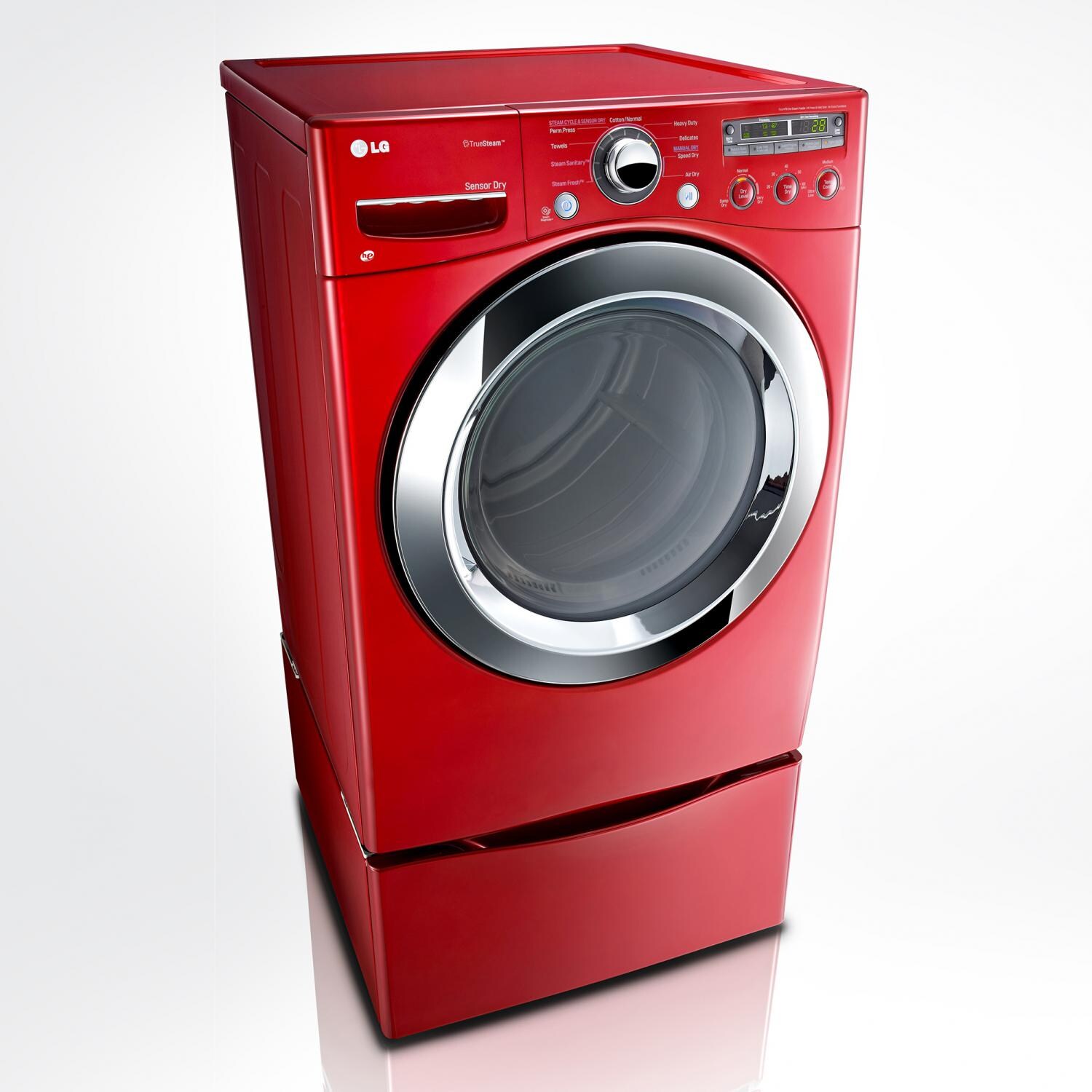 LG DLEX3250R 7.3 Cu. Ft. SteamDryer Front Load Electric Dryer Red