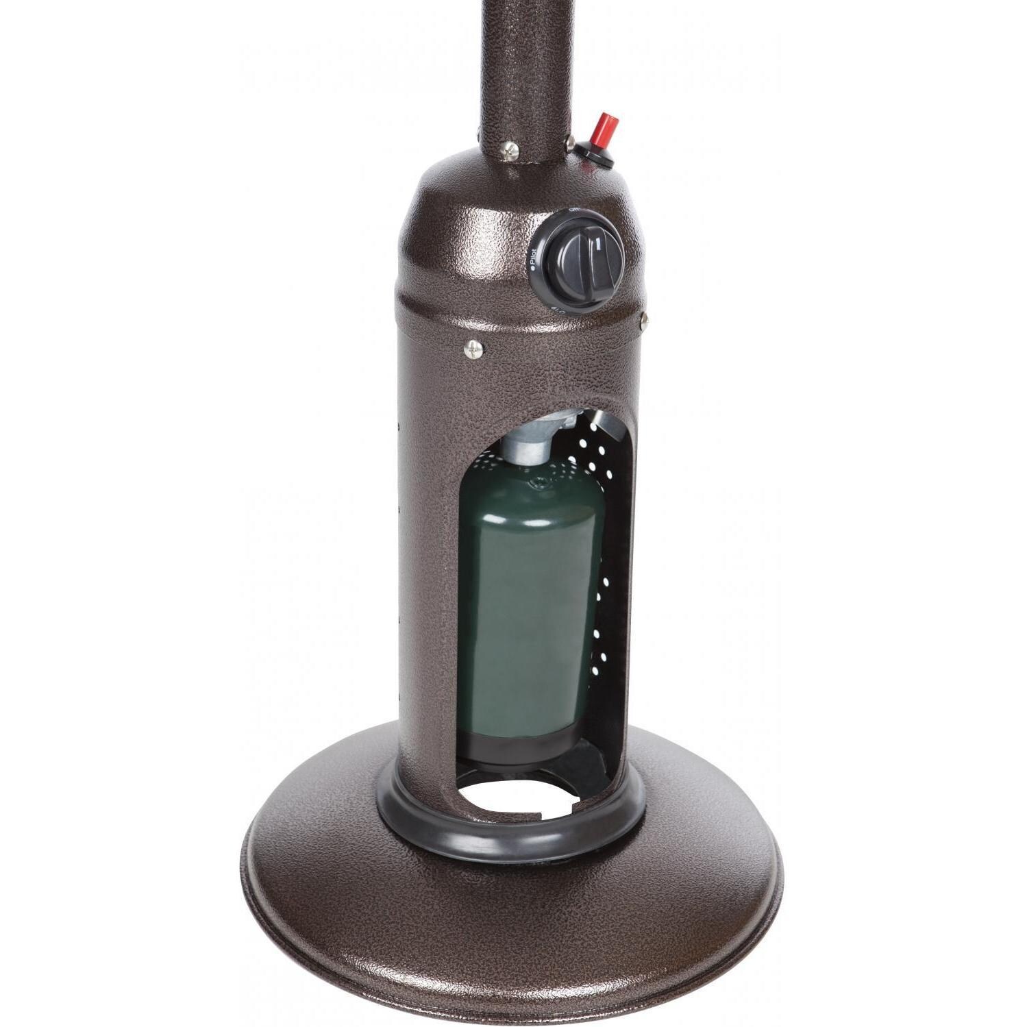 Ultimate Patio SC61322 10,000 BTU Tabletop Propane Gas Patio Heater - Propane Tank Housing (Shown With Propane Tank - Not Included) - White Background thumbnail
