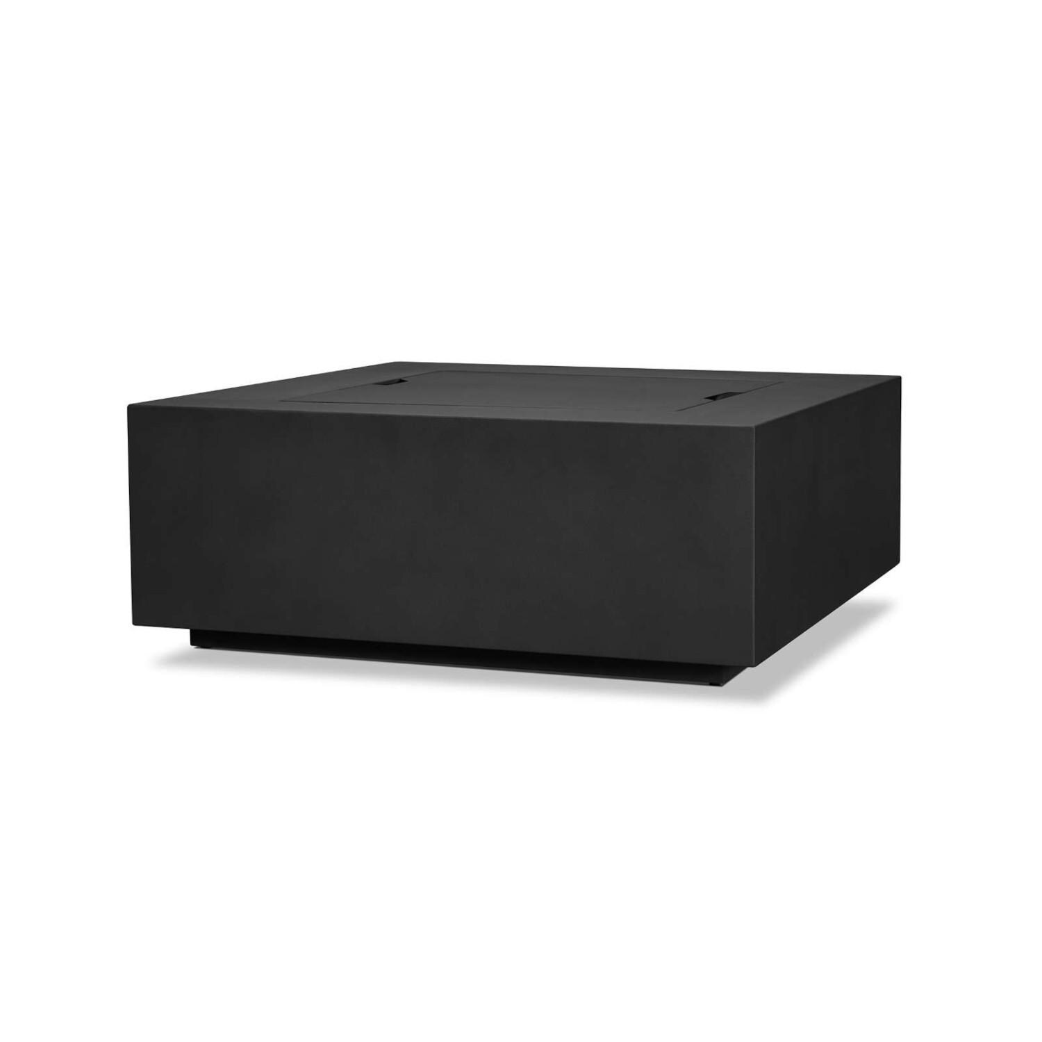 Lakeview SCC9812LPBLK Elysian 36-Inch Square Propane Fire Table w/ NG Conversion Kit - Black - Lid On thumbnail