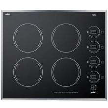 Summit 24-Inch 4-Burner Glass Electric Cooktop - Black - CR424BL image