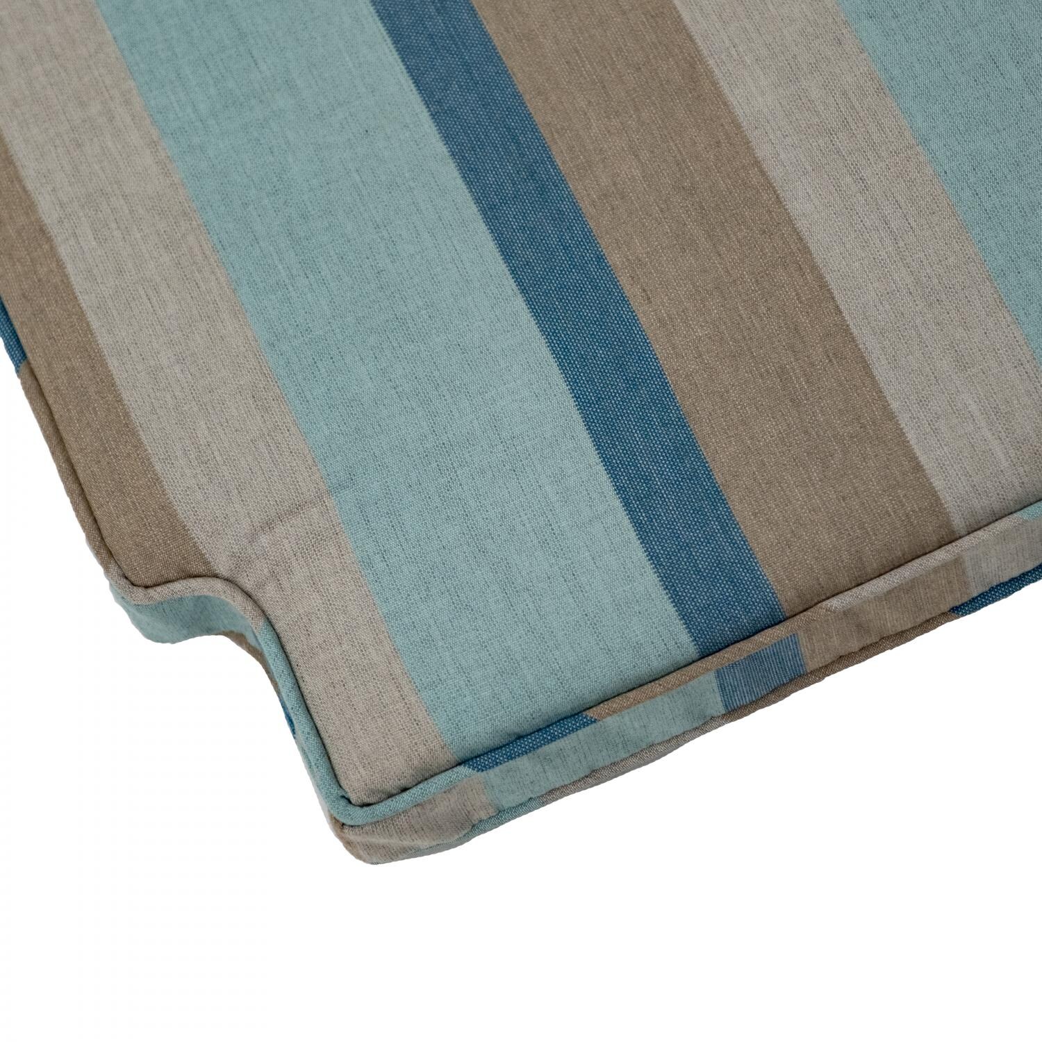 Sunbrella Gateway Mist Large Outdoor Replacement Seat Cushion W/ Piping By UltimatePatio.com - Notched Detail thumbnail