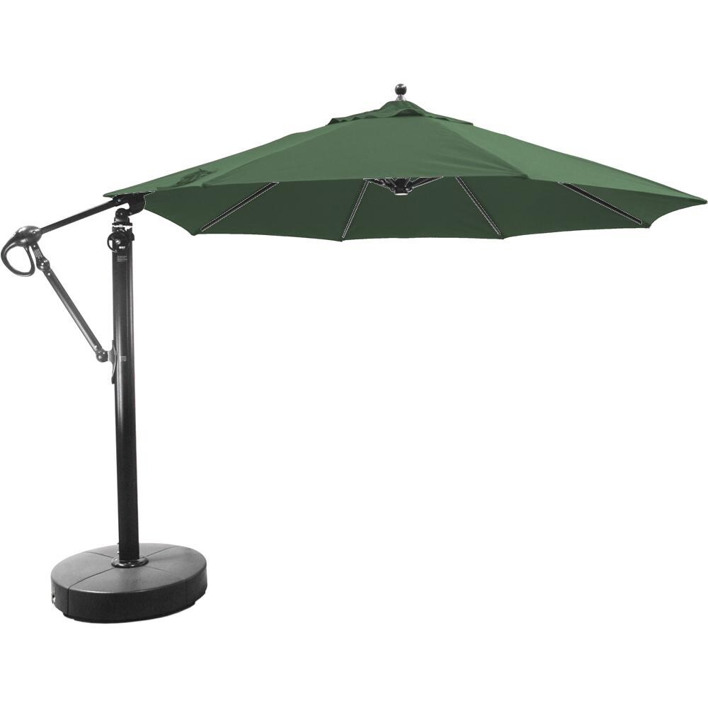 Galtech 11 Ft. Octagonal Aluminum Patio Umbrella W/ Manual Lift & Easy Tilt Wheel - Black Frame W/ Forest Green Sunbrella Fabric thumbnail