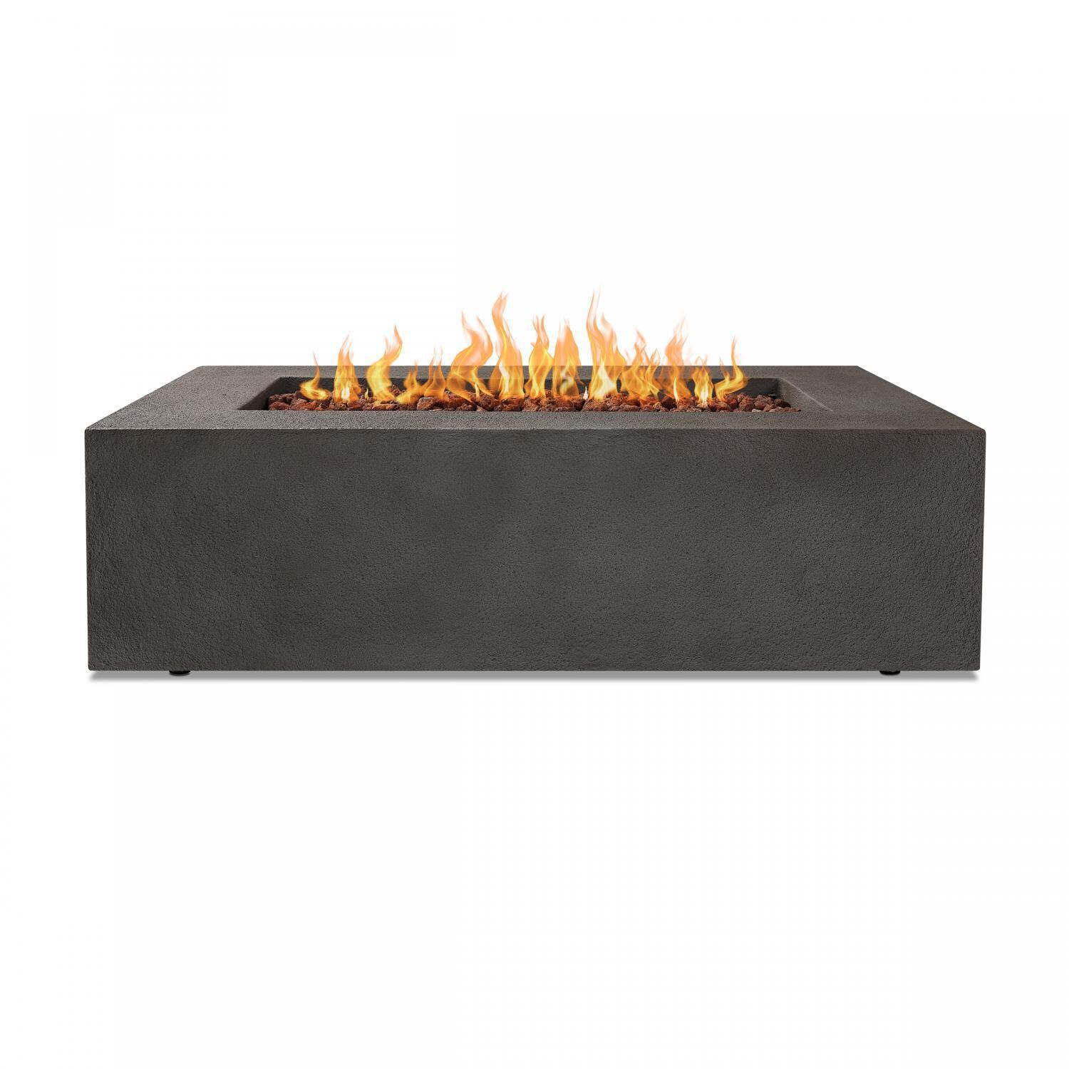 Lakeview Outdoor Designs SC-9750NG-GLG Villa Flora 50-Inch Rectangle Natural Gas Fire Pit Table - Glacier Gray - Side View thumbnail