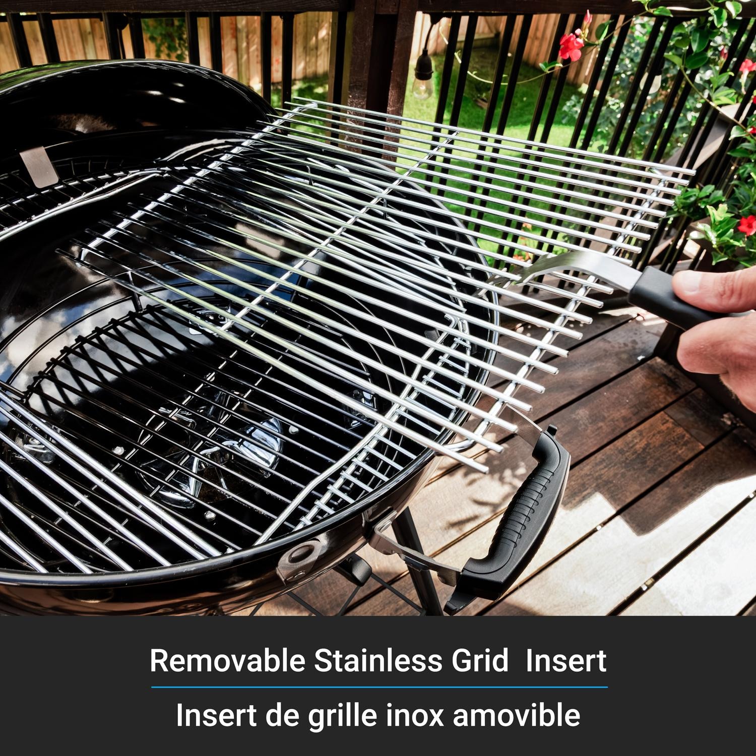 Broil King 401110B Kettle 22 1/2-in Crown Charcoal Grill - Black - Removable Stainless Grid Insert - Detail thumbnail