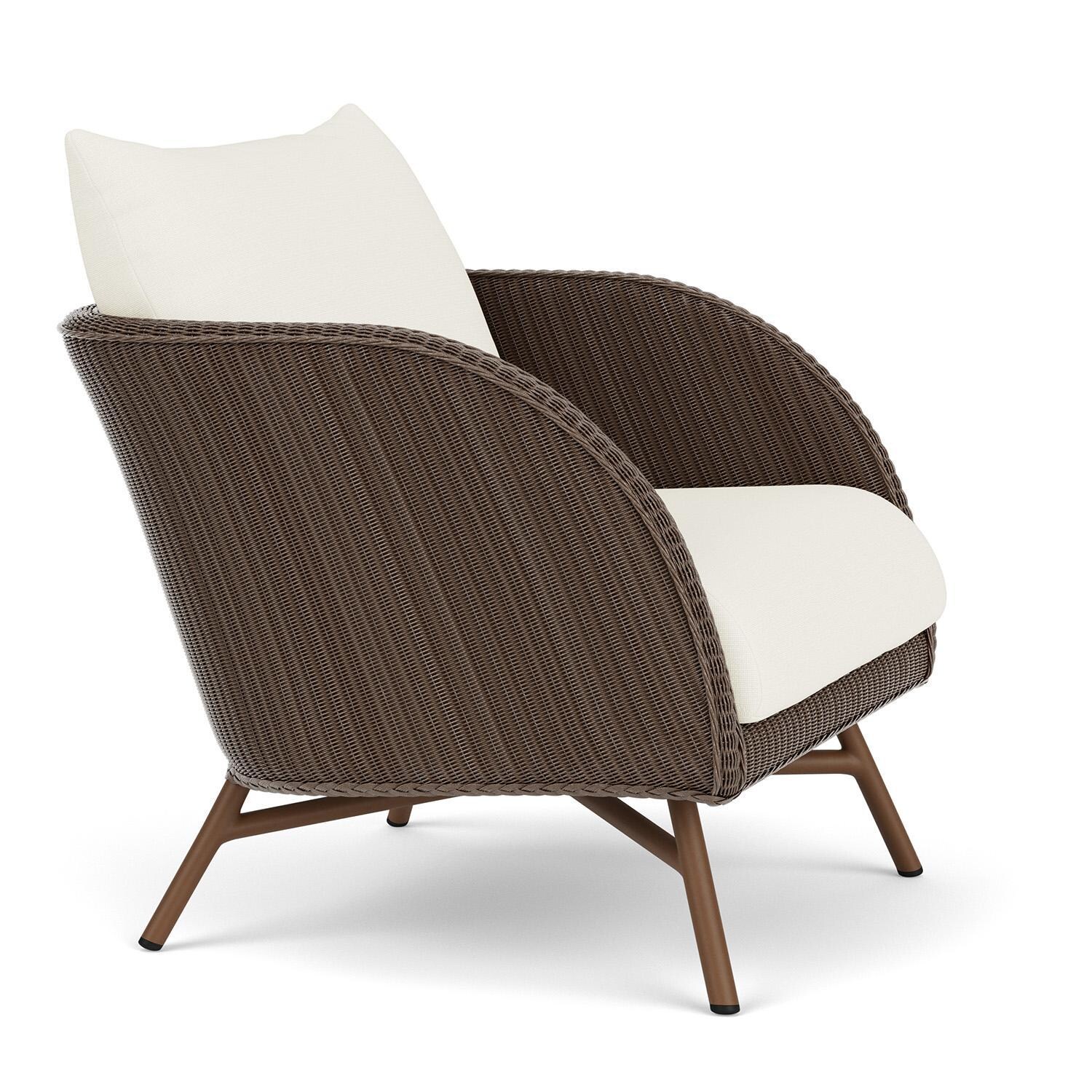 Lloyd Flanders Essence Lounge Chair W/Sailcloth Salt Fabric - Bark Finish - Angled thumbnail