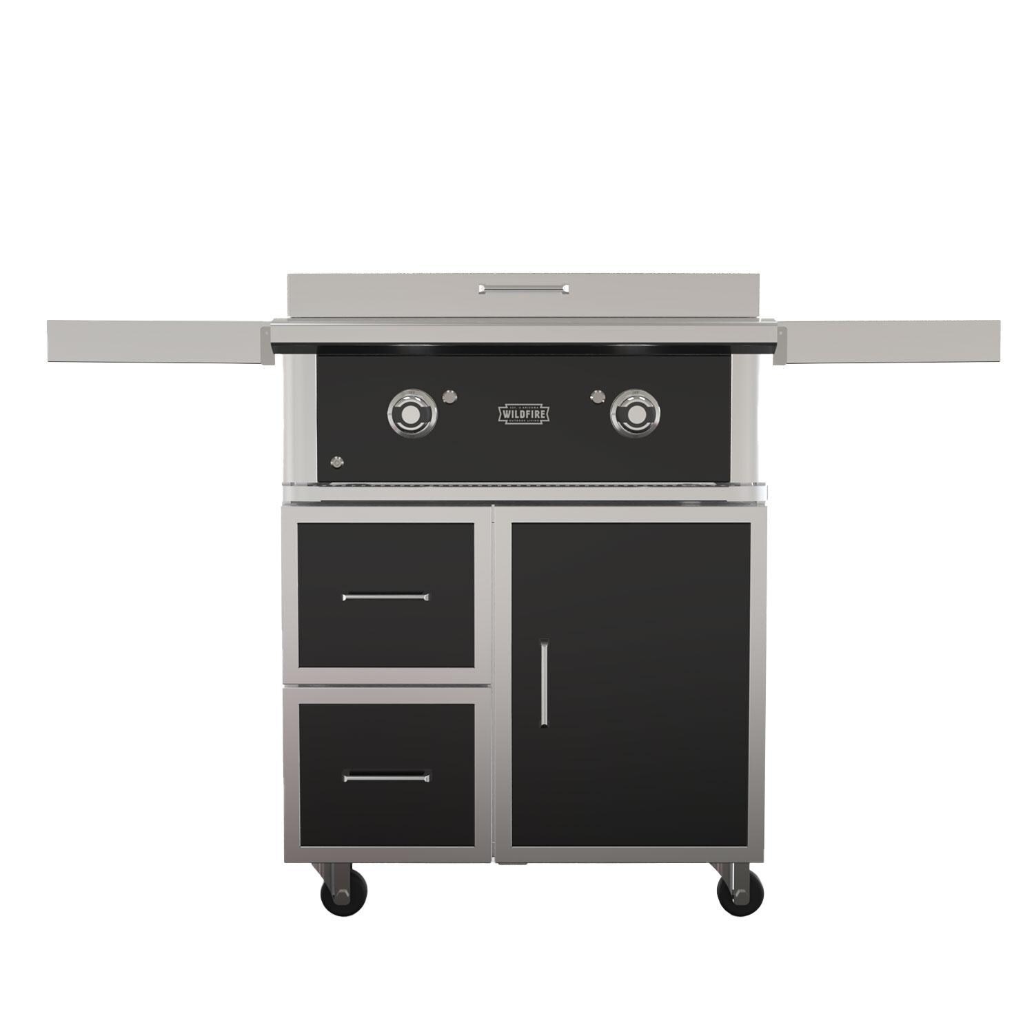 Wildfire Ranch Pro 30-in Black 304 SS Natural Gas Griddle w/ Freestanding Cart - Display - White Background thumbnail