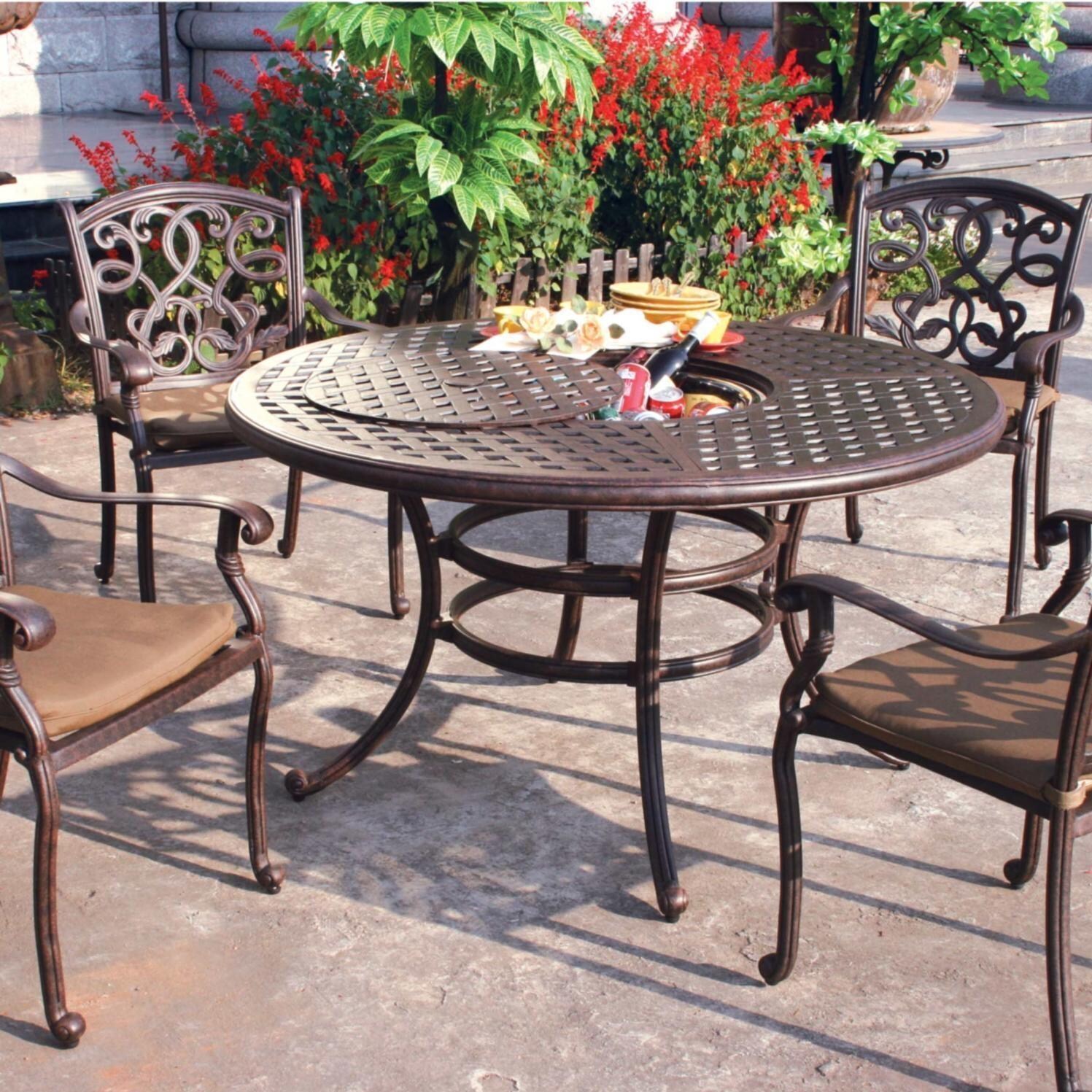 Darlee Santa Monica 5 Piece Cast Aluminum Patio Dining Set Dining