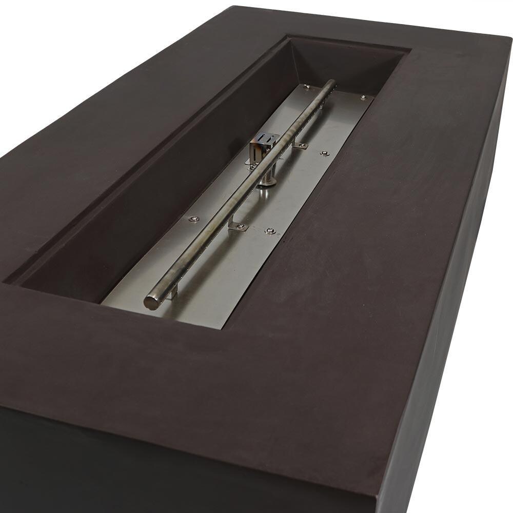 Ultimate Patio 56-Inch Rectangular Propane Gas Fire Pit Coffee Table - Burner thumbnail