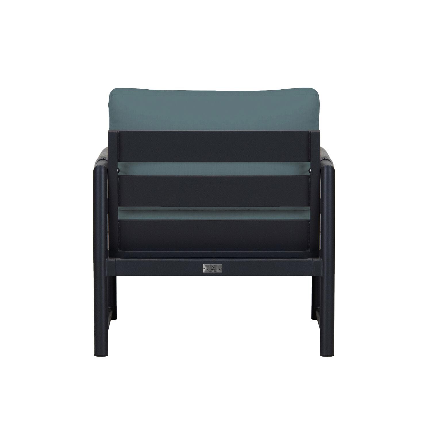 Lakeview AVEBAY-BK-CO-CC-CL Avenue Bay Black/Carbon Club Chair - Cast Lagoon - Rear View - White Background thumbnail