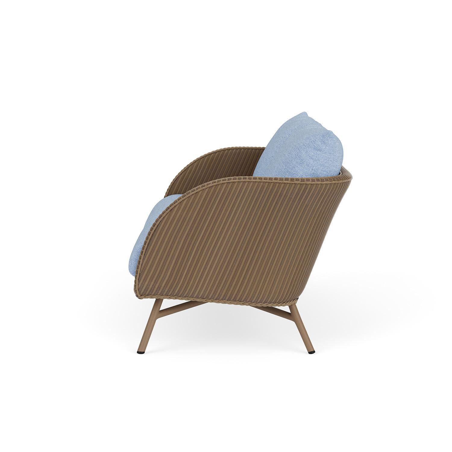 Lloyd Flanders Essence Loveseat W/Demo Skyway Fabric - Fawn Finish - Side thumbnail