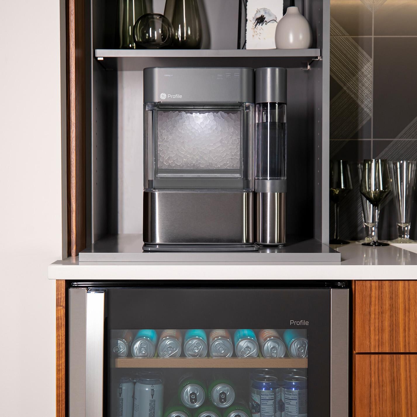 GE Profile Opal 2.0 Indoor Nugget Ice Maker w/ Side Tank - Black Stainless Steel - XPIO13BCBT