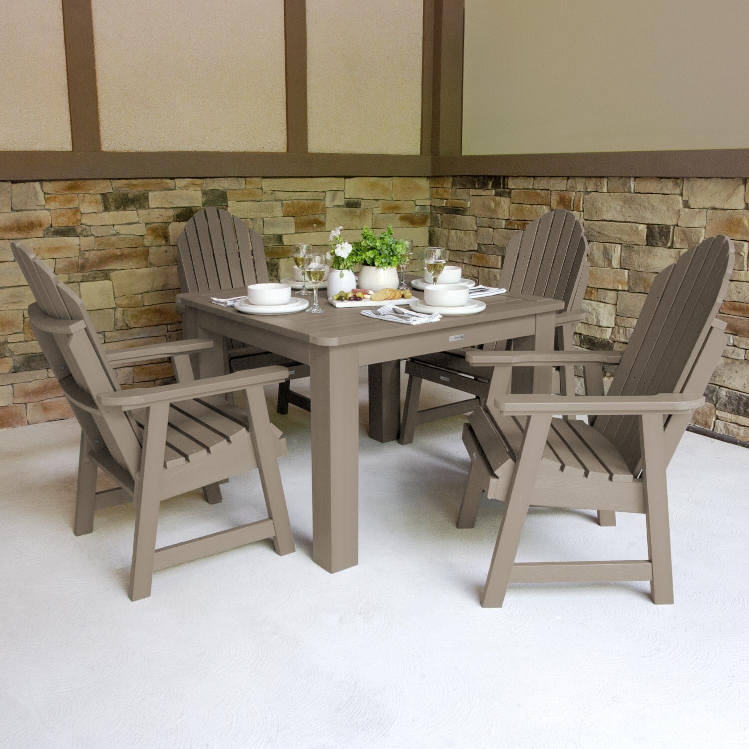 Dream Bay 5 Pc Square Dining Set in Woodland Brown By Lakeview Outdoor Designs - Lifestyle thumbnail