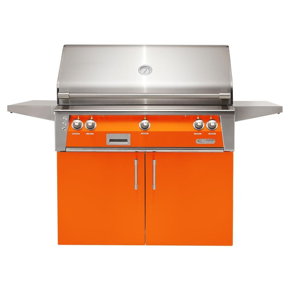 Alfresco ALXE 42-Inch Freestanding Propane Grill With Rotisserie in Luminous Orange - ALXE-42C-LP-S2005