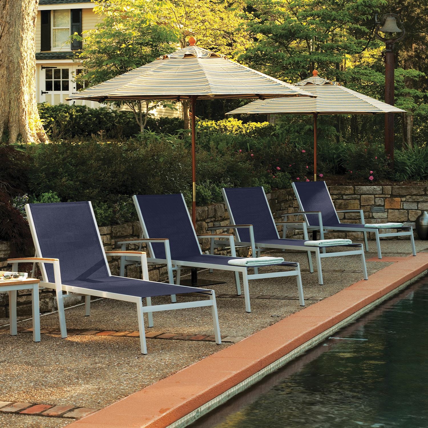 Travira 8 Pc Powder-Coated Aluminum Chaise Lounge Set in Ink Pen/Natural/Flint By Oxford Garden - Lifestyle thumbnail