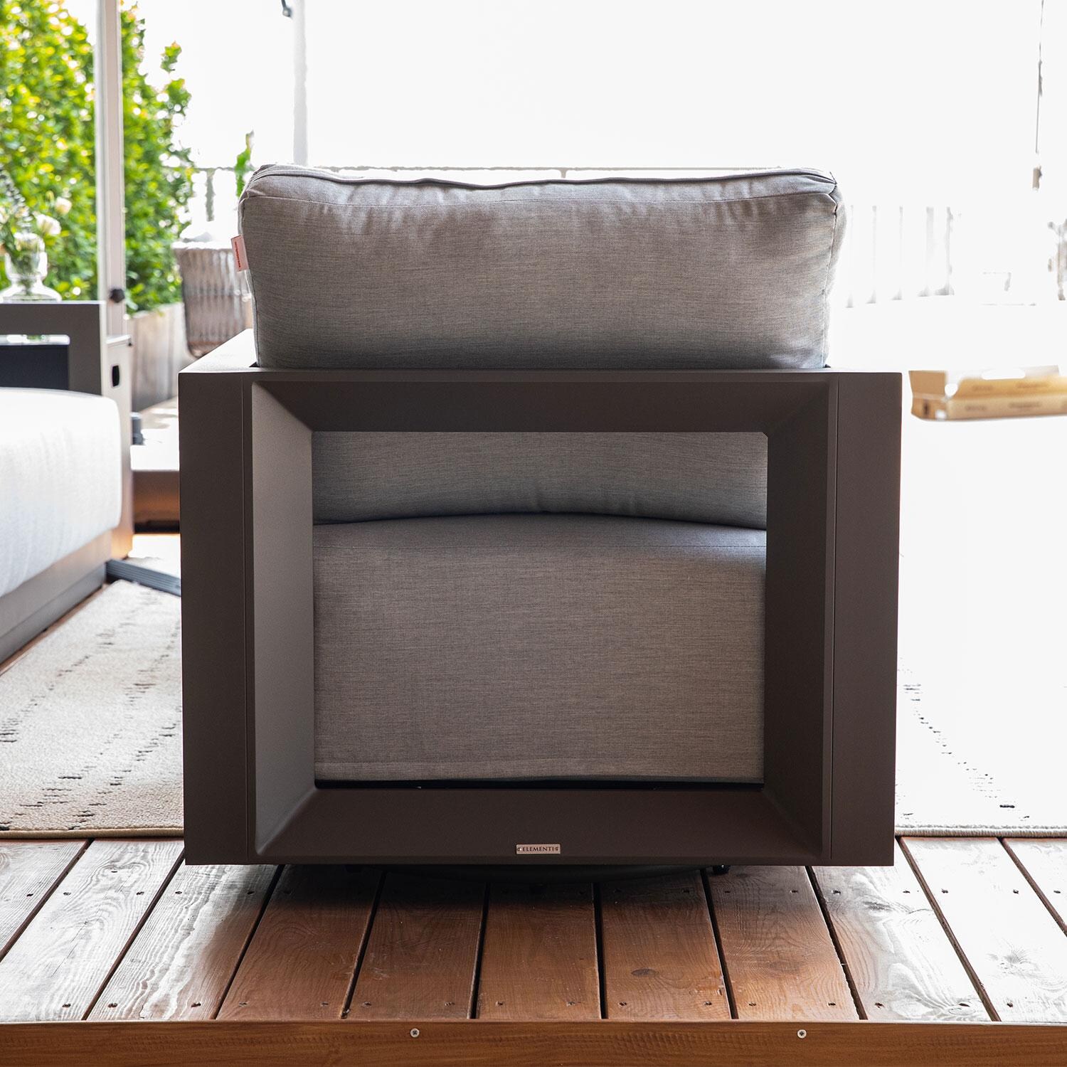 Elementi OS-2505W Newport Outdoor Aluminum Swivel Club Chair w/ Sunbrella Cushions - Rear View - Lifestyle thumbnail