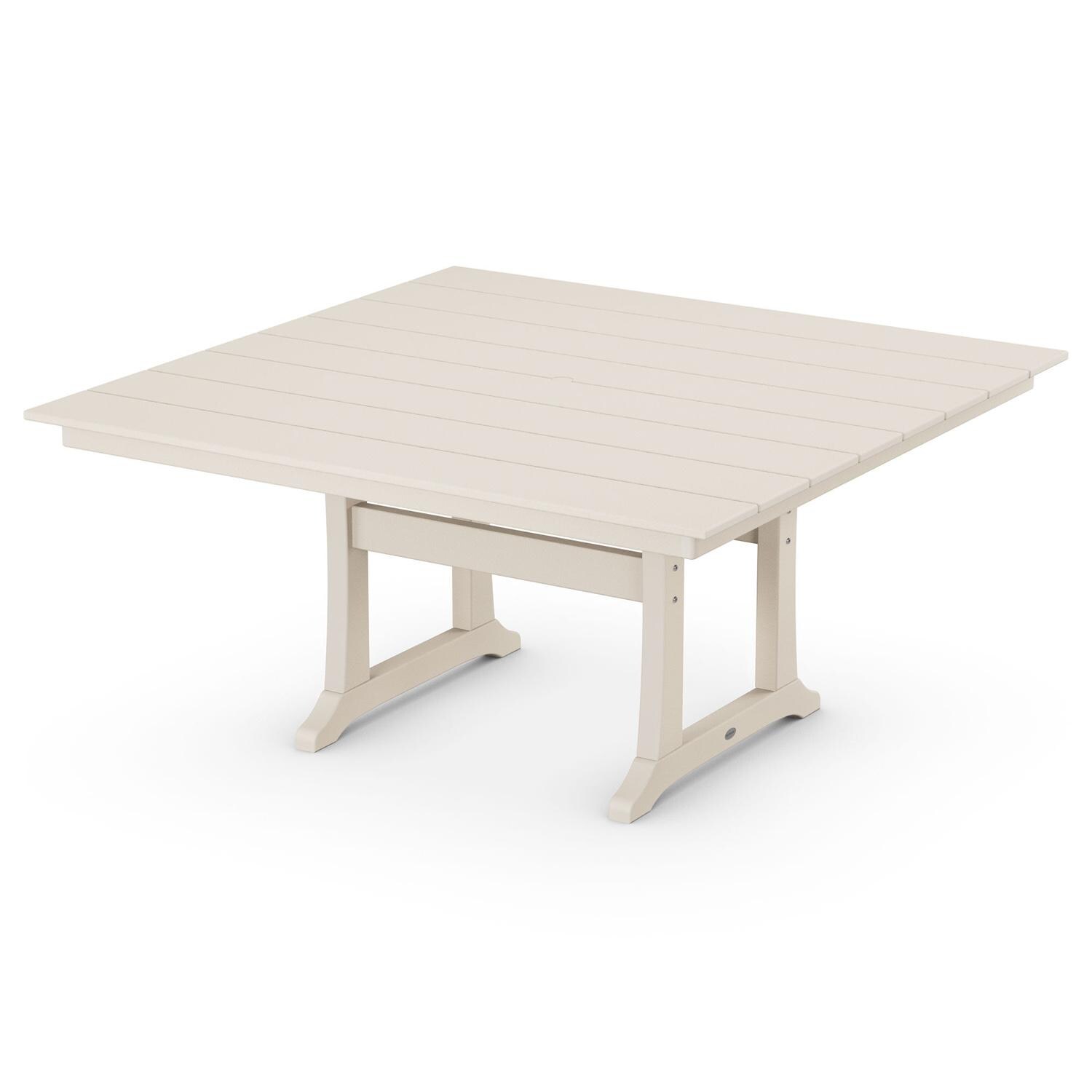 POLYWOOD 59-Inch Farmhouse Trestle Dining Table - Sand thumbnail