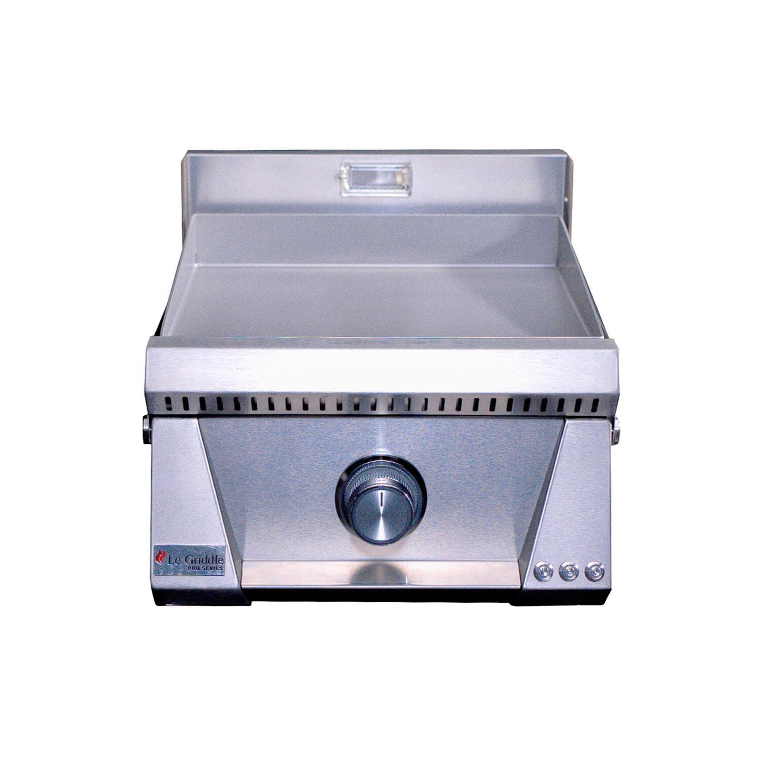 Le Griddle Pro Series 40 16-in Built-In Propane Flat Top Grill w/ 3mm Plate & Lid - Grill Front - White Background thumbnail