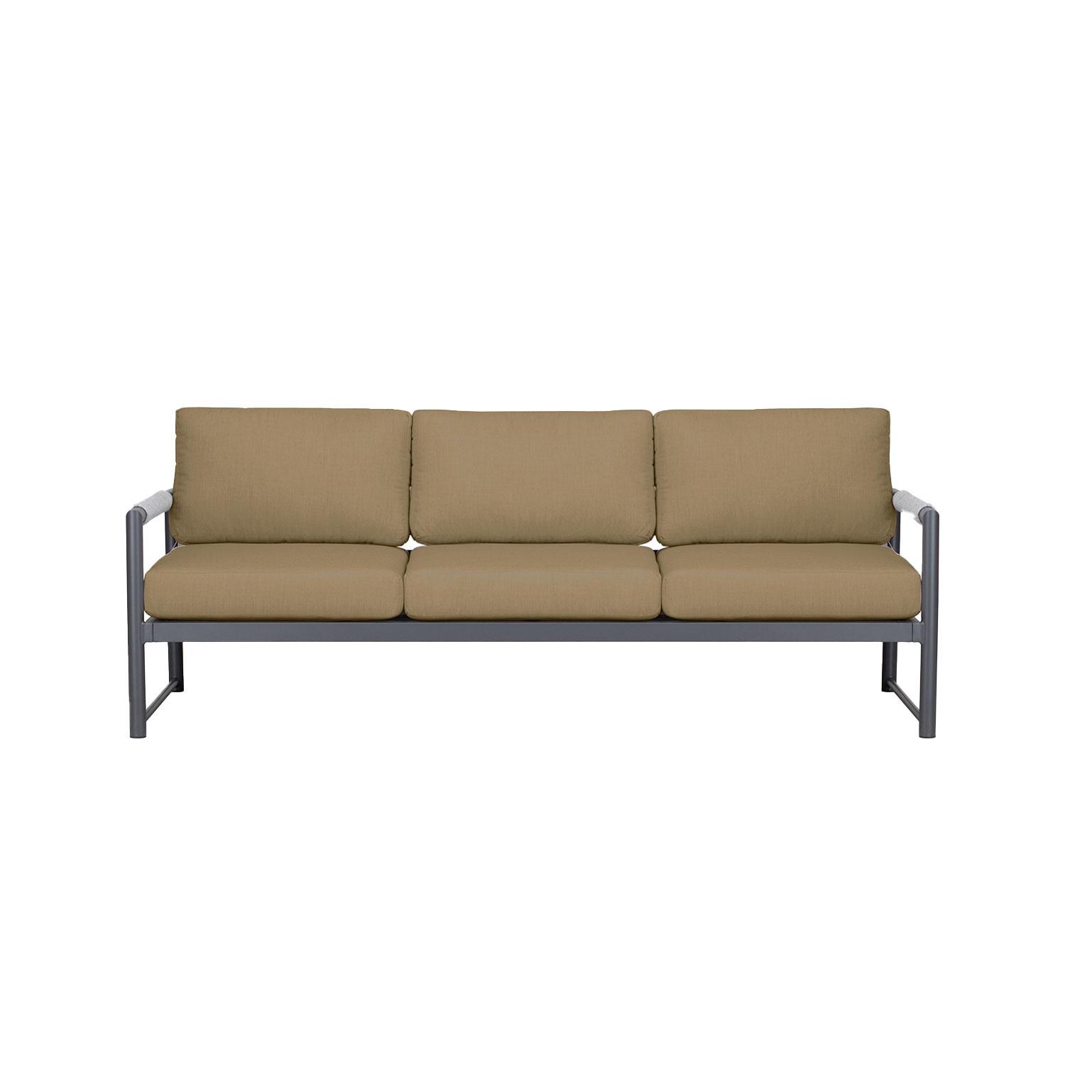 Avenue Bay 3 Person Aluminum Sofa in Slate/Heather Beige by Lakeview Outdoor Designs
