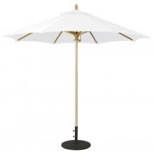 Galtech 9 Ft. Commercial Octagonal Hardwood Patio Market Umbrella W/ Push Lift - Light Wood W/ Sunbrella Canvas Natural Canopy