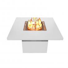 Top Fires by The Outdoor Plus Bella 36-Inch Natural Gas Fire Pit Table - White Powder Coat Steel - Match Light