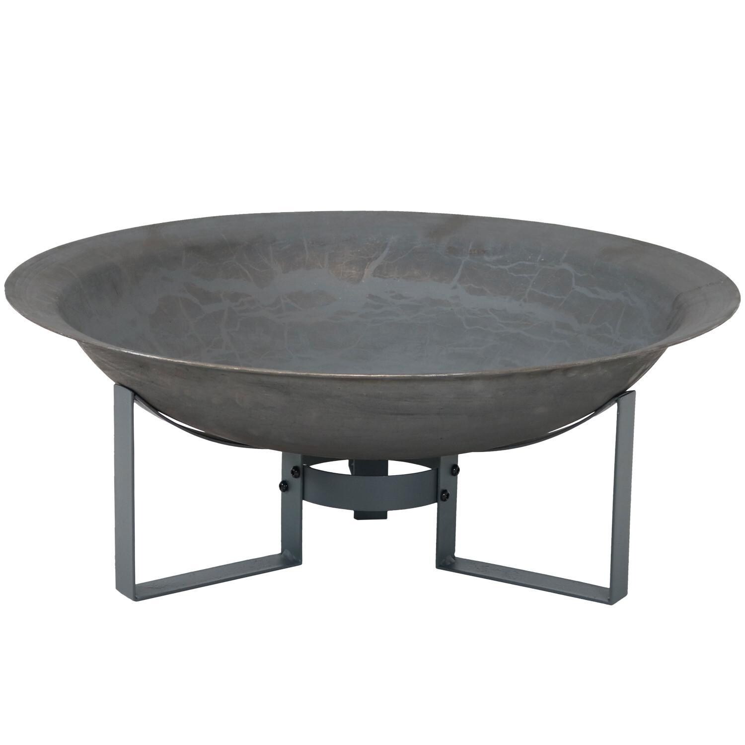 Ultimate Patio 24-Inch Cast Iron Modern Wood Burning Fire Pit - Front View thumbnail