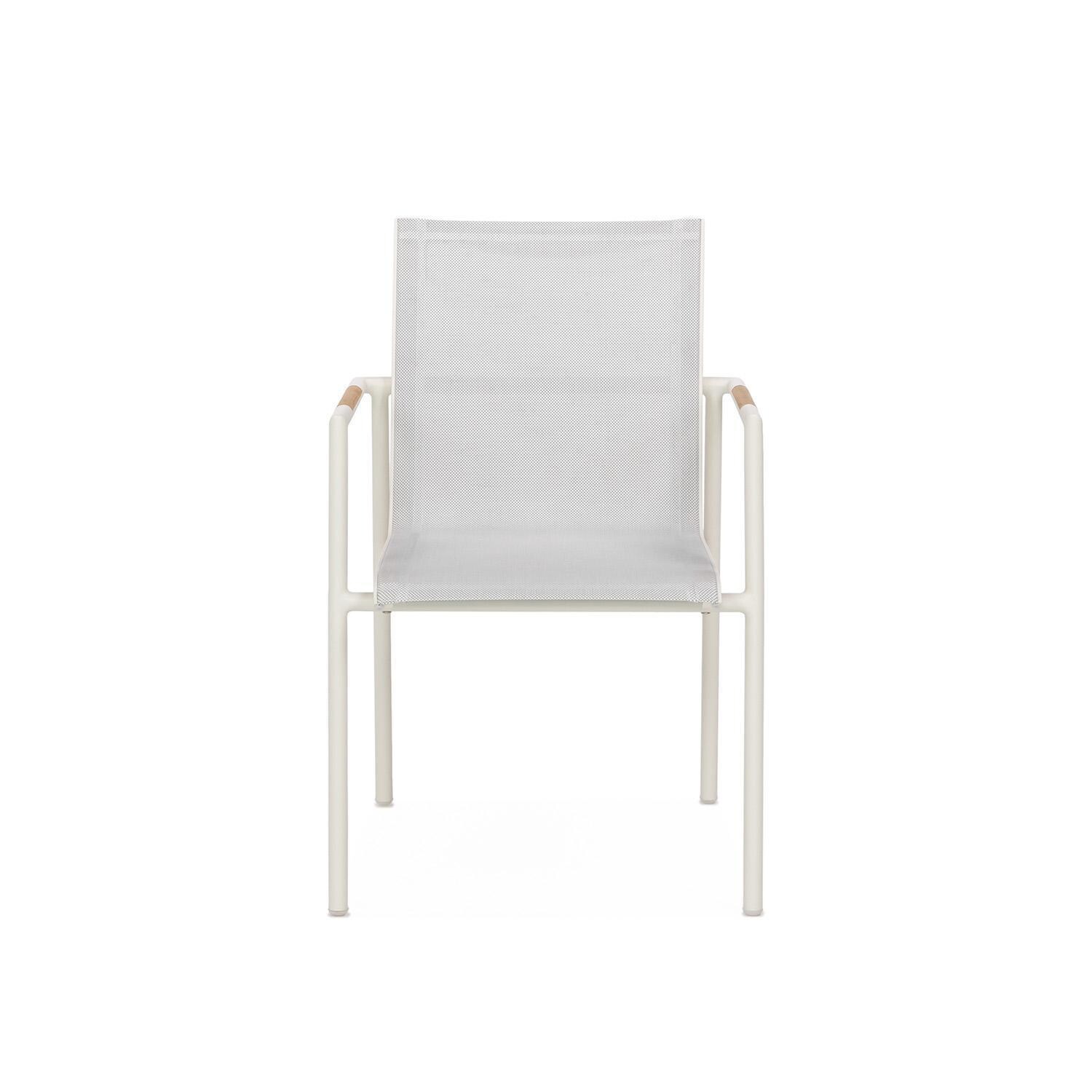 Teak + Table Paros Stacking Dining Chair in White - White Background thumbnail