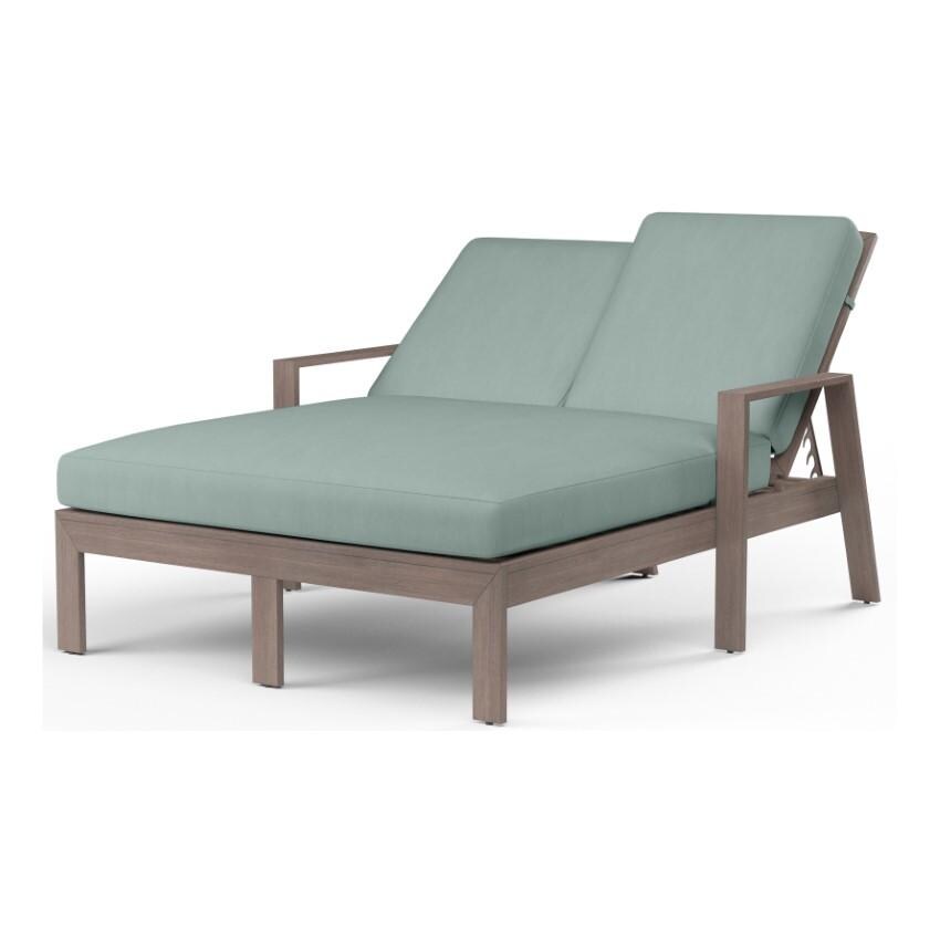 Laguna Aluminum Double Chaise Lounge in Driftwood/Cast Mist by Sunset West