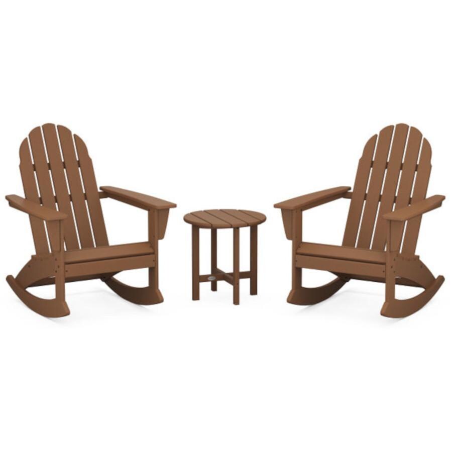 POLYWOOD PWS408-1-TE Vineyard 3-Piece Adirondack Rocking Chair Set in Teak thumbnail