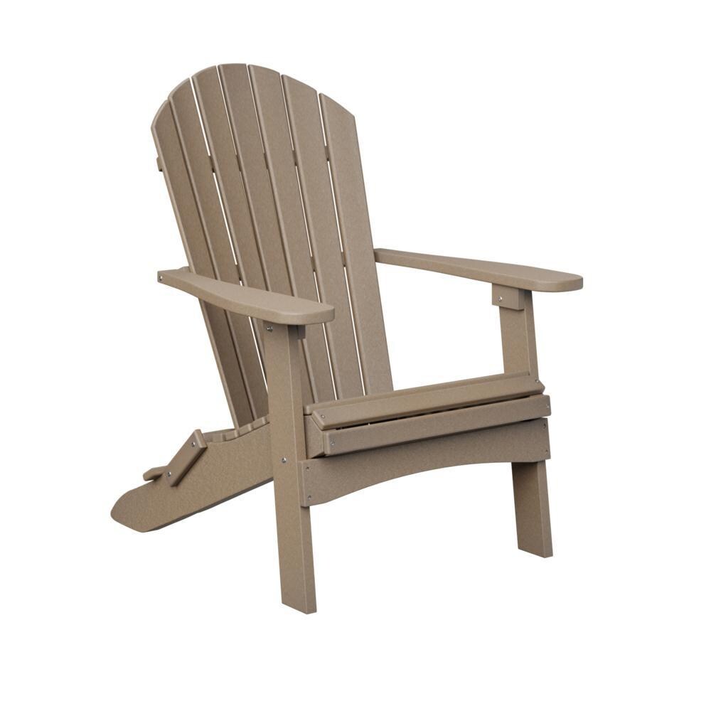 Berlin Gardens Comfo Back Folding Adirondack Chair - Weatherwood thumbnail