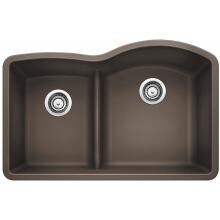 Blanco Diamond 30 X 20 Silgranit II 1-3/4 Reverse Low-Divide Double Bowl Undermount Sink - Cafe Brown - 441609 image