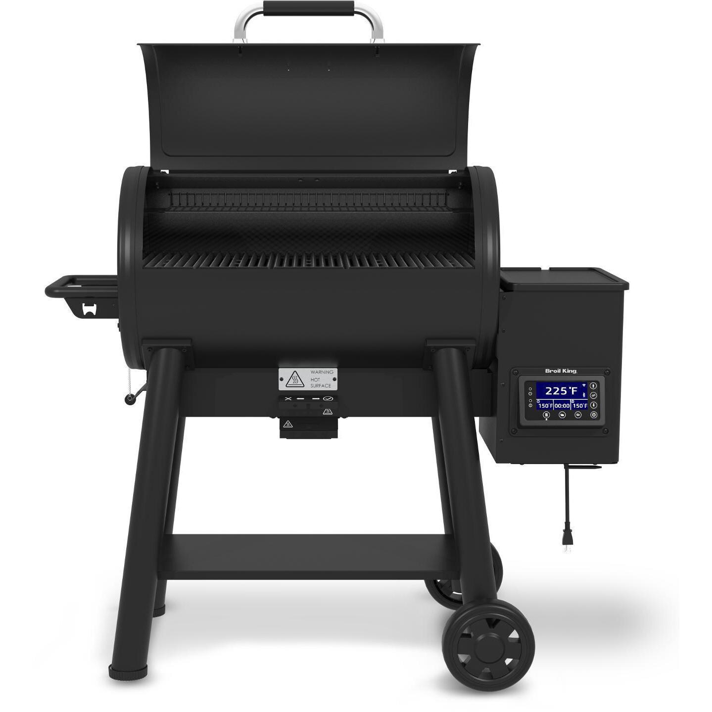 Broil King Crown 494051 500 Wi-Fi & Bluetooth Controlled 26-Inch Pellet Grill - Grill Front With Hood Open thumbnail